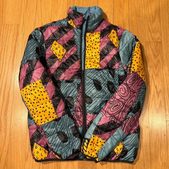 DISNEY NBC Nightmare before Christmas Sally Reversible Zip Puffy Jacket EUC - Picture 1 of 9